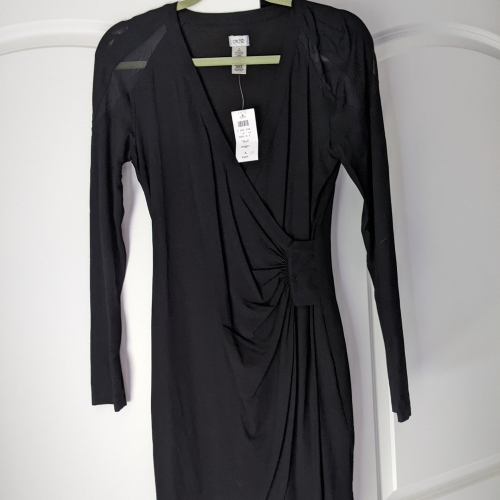 Cache' Black Long Sleeve Dress